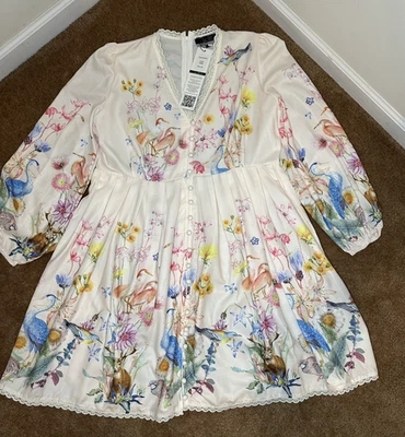 Dalia MacPhee Women's Pink Floral Button-Down Belted Dress Size XL - Image 1 of 4