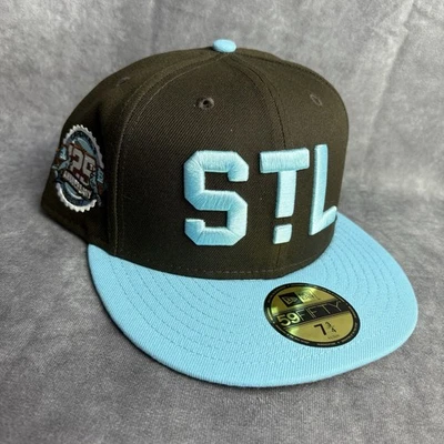 St Louis Cardinals New Era 59Fifty Hat 7 3/4 Black Brown Mud Anniversary MLB NEW - Image 1 of 4