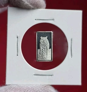 TIGER 🐅 2.5 Gram .999 Fine Silver Mini Bulliom Art Bar Proof Coin Ingot - RARE - Picture 1 of 3
