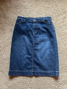 Gonna donna Christopher & Banks taglia 8 misto cotone denim con tasche usata in ottime condizioni - Foto 1 di 8