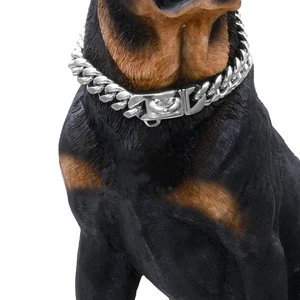 Collare Catena per Cani Oro da Passeggio in Metallo con Design Fibbia Sicura,14... - Foto 1 di 7