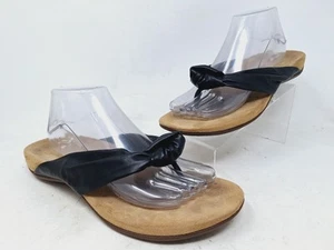 Vionic Womens Pippa Black Leather Knotted Flip Flop Sandals 10 US 42 EU - Picture 1 of 9