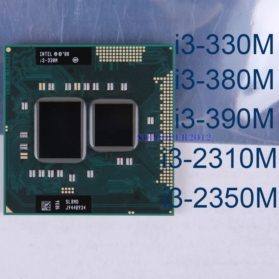 Intel Core i3-330M i3-350M i3-370M i3-380M i3-390M Socket G1 Processor - Image 1 of 1