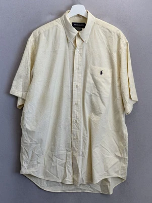 Ralph Lauren Golf Men’s Sz L Yellow Stripe Tilden 100% Cotton Button Up Shirt - Image 1 of 4