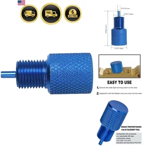Herramienta de purga de freno para válvulas combinadas GM tambor de disco PV2 PV4 aluminio azul - Imagen 1 de 8