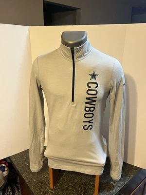 Nike Dallas Cowboys NFL Women’s LS 1/4 Zip Pullover Gray Small Poly Blend - Image 1 of 4