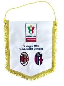 GAGLIARDETTO GARA BOLOGNA MILAN FINALE COPPA ITALIA NO MAGLIA SHIRT MATCH WORN - Foto 1 di 3