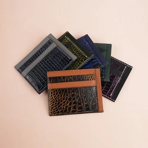 Alligator Leather Card Holder - Lightning Pattern - Picture 1 of 26