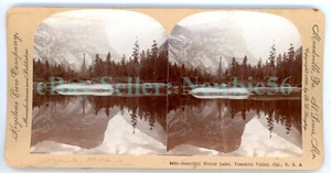 Valle de Yosemite CA - ESPEJO LAGO A MEDIA CÚPULA - Keystone Stereoview - Imagen 1 de 2