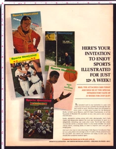 Revista Sports Illustrated 1969, anuncio impreso vintage, cubiertas, suscripción de 12 centavos - Imagen 1 de 1