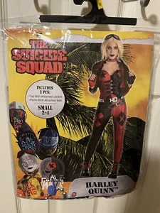 Halloween Harley Quinn Jumpsuit 2 Pc Cosplay Costume w/accessories Small 2-4 - Picture 1 of 9