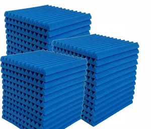 48PCS Acoustic Panel Wedge Studio Home Office Sound Proof Foam Wall Tiles 12x12' - Picture 1 of 18