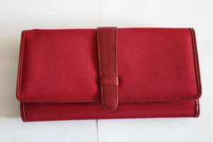 Eddie Bauer Women's Checkbook Wallet, Red. Leather and Microfiber - Picture 1 of 4