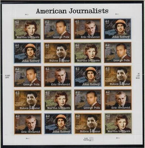 2008 American Journalists 5 different designs Sc 4252a MNH 42c sheet of 20 - Picture 1 of 1