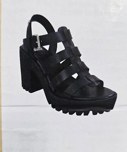 Madden NYC Genesis Fisherman Sandals Black Women's US 11 Platform Shoes - Picture 1 of 16