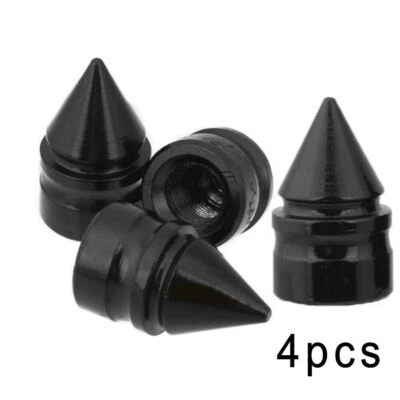 4Pcs Black Spike Bullet Car Exterior Accessories Tire Wheel Valve Stem Cap Cover - Image 1 of 4
