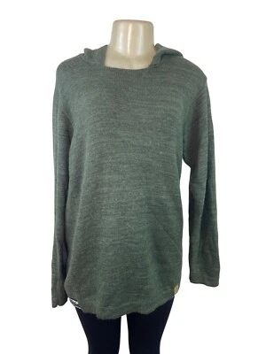 Green Hooded Knit Sweater Pullover Unisex Alpaca Blend Handmade Fair Trade - Изображение 1 из 4