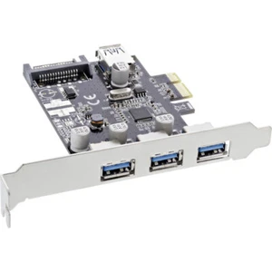 Carte d'interface InLine, 3 x + 1 x USB 3.0, PCIe, avec connecteur d'alimentation SATA, inclus - Photo 1/4