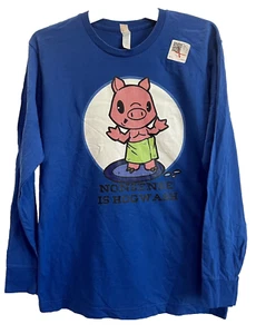 "Nonsense Is Hogwash" Pig T-Shirt Kids Large Blue 🐷NEW🐷Live & Tell Apparel - Picture 1 of 3