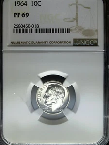 1964 NGC Proof 69 Roosevelt Silver Dime ☆☆ Great for Sets ☆☆ 018 - Picture 1 of 2