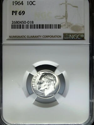 1964 NGC Proof 69 Roosevelt Silver Dime ☆☆ Great for Sets ☆☆ 018 - Image 1 of 2