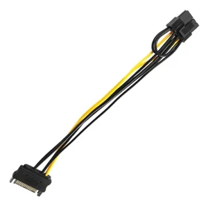 15pin SATA Male To 8pin PCI-E Power Supply Cable For Graphics Video Card - Afbeelding 1 van 8