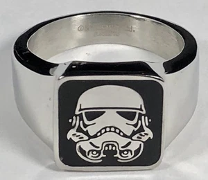 Star Wars Edelstahlring Stormtrooper silber schwarz GRÖSSE 10 NEU - Bild 1 von 9