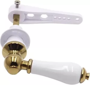 Ceramic Toilet Cistern Lever Flusher Traditional WC LOO Gold/Brass Finish Handle - Picture 1 of 3