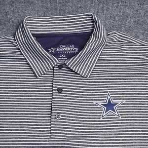 Dallas Cowboys Authentic Apparel Men's Size 2XL Gray Striped Polo Shirt - Bild 1 von 7