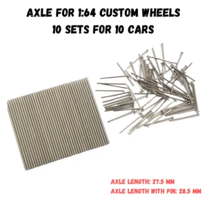 1:64 Adjustable Long Axle and Pin for custom Hot Wheels Tire Rims, 10 sets - Picture 1 of 6