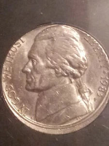 1983 P 5c Nickel VERY RARE MINT ERROR struck off center uniface - Picture 1 of 5
