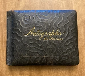 Antique 1920s 30s High School Leather Friends Autograph Book Graduation messages - Picture 1 of 9
