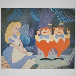 Alice in Wonderland Print Disney Vintage 1973 9x11.5 Tweedledee Calendar Page - Picture 1 of 1