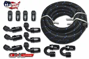 AN8 -8AN AN-8 Swivel 12 Fittings Steel Nylon Braided Oil Fuel Line Hose 30FT E85 - Picture 1 of 7