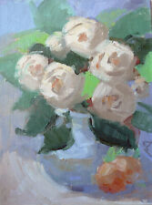 Oil Painting Original Floral Roses Flowers Still Life Signed Artwork 9,5"х7"