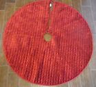 48 In Dark Red Velore Quilted Plush Lined Tree Skirt Christmas Decoration