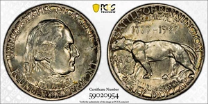 Commerative Silver Coin Vermont 1927 PCGS MS62 - Picture 1 of 1