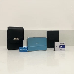 RARE Blue Sony Cybershot DSC-T2 8.1MP Digital Camera + Charger, Case & SD Card - Picture 1 of 17
