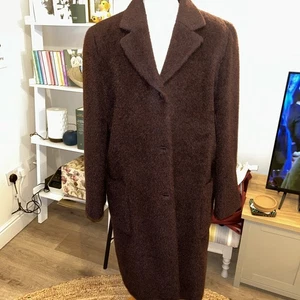 Betty Barclay Wool 60% & Cashmere 20% Dark Brown Coat UK Size 8, EU 36. VGC - Picture 1 of 9