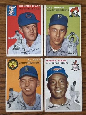 1954 Topps Baseball Lot Of 4, Connie Ryan, Cal Hogue, Al Aber,J Beard, Vgex - Image 1 of 4