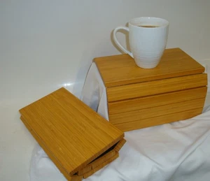 Faltbar Sofa Arm Tablett Organizer Trinkbecher Flexibel Holz Armlehne Stuhl Couch - Bild 1 von 5