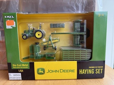 Ertl 1/64 John Deere Haying Set 6410 2Wd Tractor W/ Rops 1600 Haybine New - Image 1 of 4