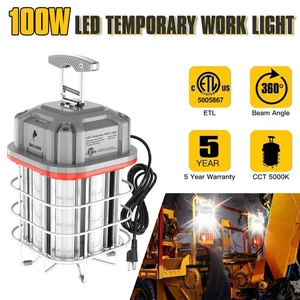 100W LED Temporary Work Light Construction Jobsite Lights 14500Lumens- Linkable - Picture 1 of 7