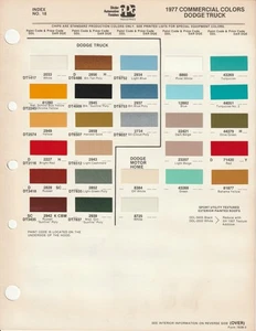 1977 DODGE TRUCK RAM AND VAN PAINT CHIPS (R-M & DITZLER) - Bild 1 von 4