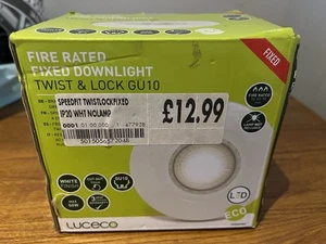Luceco Brandneu mit Etikett feuerfeste feste Einbauleuchte weiß GU10 Twist & Lock NEU VERPACKT - Bild 1 von 3