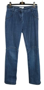 CHANEL Vintage Straight Leg Blue Denim Jeans CC button Excellent $1320 SM/ 4 /36 - Picture 1 of 4
