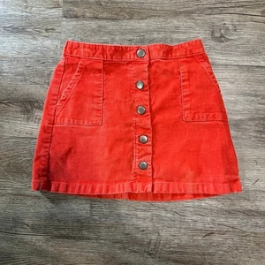 Mini Boden Girls Size 4-5 Orange Rust Corduroy Skit Button - Picture 1 of 4