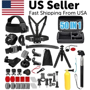 50-in-1 + for Gopro Hero 13 12 11 10 9 + Dive Case Action Camera Accessory Kit - Picture 1 of 13