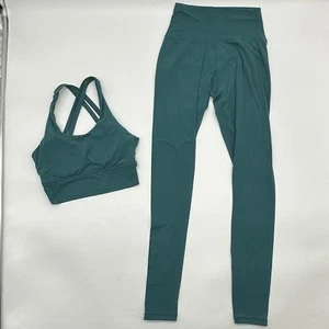 Buffbunny Teal Leggings (Size Small) and Cross Back Sports Bra (XS) Workout Set - Picture 1 of 14