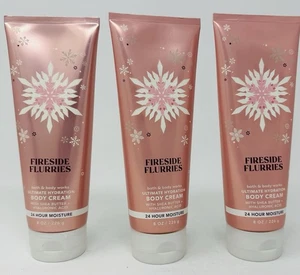 3 FIRESIDE FLURRIES BATH & BODY WORKS ULTIMATE HYDRATION BODY CREAM LOTION 8OZ - Picture 1 of 1